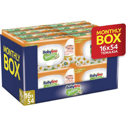 Babylino Sensitive Μωρομάντηλα Χωρίς Οινόπνευμα & Parabens με Χαμομήλι 16x54τμχ