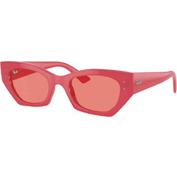 Ray-Ban RB4430 676084 Γυναικεία Γυαλιά Ηλίου Πολυγωνικά Κοκάλινα Ροζ με Κόκκινο Polarized Φακό