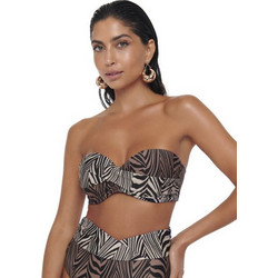 Bluepoint African Queen Bikini Top Strapless με Ενίσχυση Animal Print Σοκολατί 24066015D-18