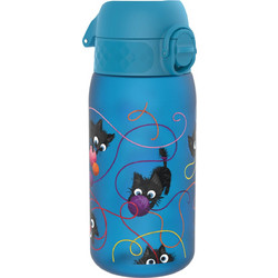 Ion8 Cats Παιδικό Μπουκάλι Θερμός Ανοξείδωτο BPA Free με Καλαμάκι Μπλε 350ml