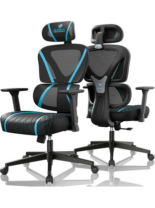 Eureka Καρέκλα Gaming Mesh με Ρυθμιζόμενα Μπράτσα Μαύρη ERK-GC06-BU-V1