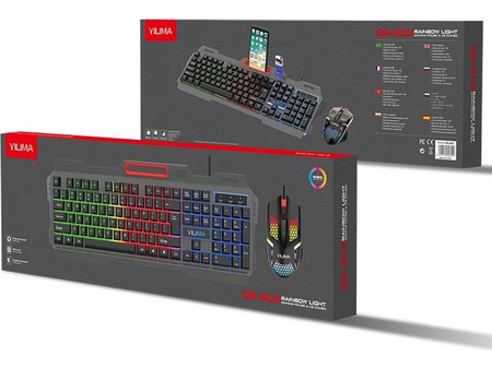 QS-602 Σετ Gaming Πληκτρολόγιο RGB Silver