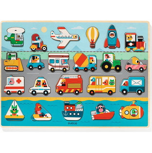 Παιδικό Puzzle Djeco Σφηνώματα Οχήματα 22 Κομμάτια