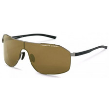 Porsche Design 8921 C Ανδρικά Γυαλιά Ηλίου Μάσκα Κοκάλινα Μαύρα με Καφέ Polarized Φακό