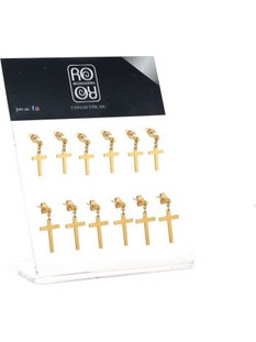 RO Accessories Γυναικεία Σκουλαρίκια Κρεμαστά από Ατσάλι Χρυσά C84515 12τμχ