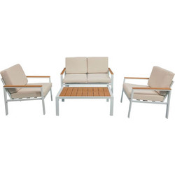 Pakoworld Fashionable Σετ Σαλόνι Κήπου Αλουμίνιο 4τμχ Μπεζ 152-000059