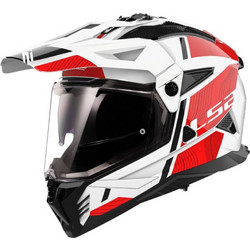 LS2 MX702 Pioneer II Hill White Red Κράνος Μηχανής On / Off 1400gr