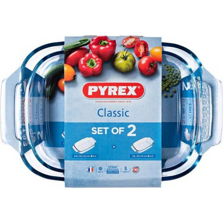 Pyrex Classic Σετ των 2 Πυρίμαχο Γυάλινο Ταψί Ορθογώνιο xcm ...