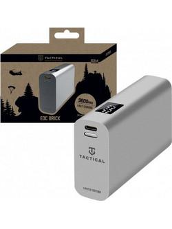 Tactical Power Bank 9600mAh 22.5W με Θύρα USB-A & Θύρα USB-C Silver