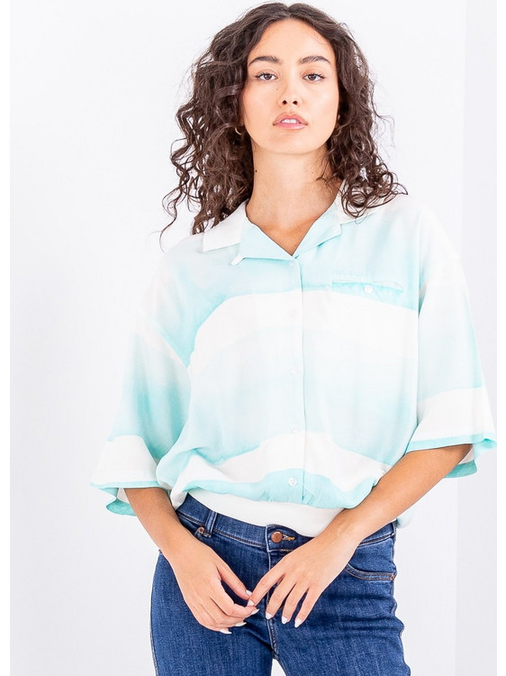 Volcom Stay Stripes Γυναικείο Πουκάμισο 3/4 Μεταξωτό Γαλάζιο B0412309