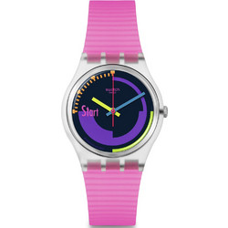 Swatch Γυναικείο Ρολόι με Φούξια Καουτσούκ Λουράκι SO28K111