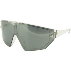 Versace VE4461 128/6V Ανδρικά Γυαλιά Ηλίου Μάσκα Κοκάλινα Λευκά με Μαύρο Polarized Φακό
