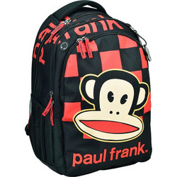 Back Me UP Paul Frank Party Fever Σχολική Τσάντα Πλάτης Δημοτικού Μαύρη Κόκκινη 346-89031