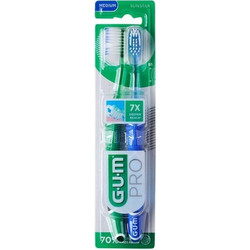 Gum Pro Medium Οδοντόβουρτσες 2τμχ Μπλε Πράσινη