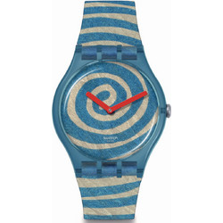 Swatch Ανδρικό Ρολόι με Γαλάζιο Καουτσούκ Λουράκι SUOZ364