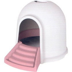 M-Pets Igloo Σπιτάκι Σκύλου Πλαστικό Λευκό Ροζ 45.7x43x60cm