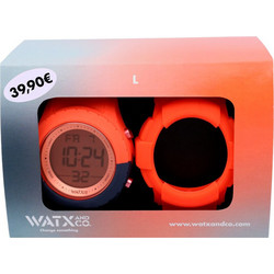 Watx & Co Ψηφιακό Ανδρικό Ρολόι Χρονογράφος με Γκρι Κοραλί Καουτσούκ Λουράκι WACOMBOL8