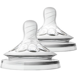 Philips Avent Natural SCF042/27 Θηλή Σιλικόνης για Μπιμπερό 1m+ Αργής Ροής 2τμχ