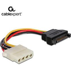Cablexpert CC-SATA-PS-M Καλώδιο Τροφοδοσίας 15-Pin SATA Male to 4-Pin Molex Female 0.15m Multicolor