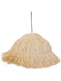 Plastona Raffia 00.06.61427 Κρεμαστό Φωτιστικό Οροφής Μονόφωτο Καφέ