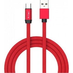 V-TAC Ruby Series Braided USB-A to USB-C 1m Red VT-8631