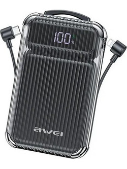 Awei P89K Power Bank 10000mAh 22.5W με Θύρα USB-C Black