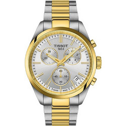 Tissot Ανδρικό Ρολόι Χρονογράφος με Ασημί Χρυσό Μεταλλικό Μπρασελέ T150.417.22.031.00