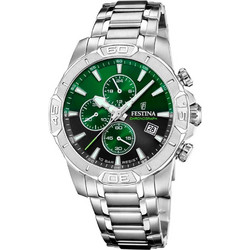 Festina Ανδρικό Ρολόι Χρονογράφος με Ασημί Μεταλλικό Μπρασελέ F20704/5