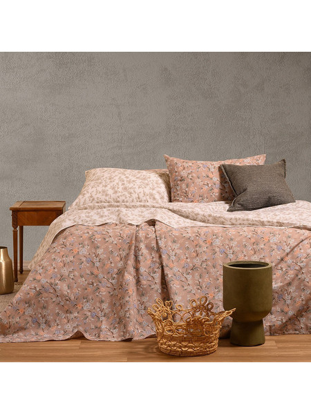 Melinen Σετ Σεντόνια Μονά Βαμβακερά 170x270 Ultra Line Amy Beige