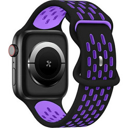 Beline New Sport Λουράκι Σιλικόνης Black / Purple (Apple Watch 38 / 40 / 41mm)