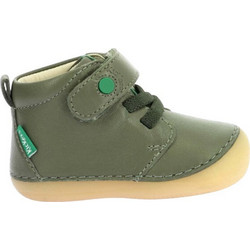 Kickers Παιδικά Ημίμποτα Χακί Δερμάτινα με Σκρατς 972420-10-20