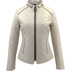 Leather 100 Γυναικείο Μπουφάν Δερμάτινο Κοντό Εκρού 07-W-B-1316