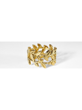 Chrysothemiss Golden Laurel Γυναικείο Δαχτυλίδι από Ατσάλι Επιχρυσωμένο CMISS874