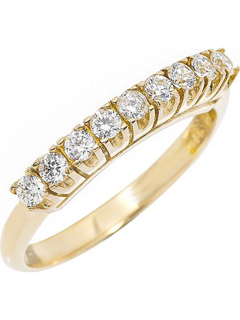 Million Diamonds Γυναικείο Δαχτυλίδι Σειρέ Μισόβερο από Xρυσό 14K με Ζιργκόν RZ20208