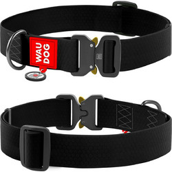 Waudog Waterproof Metal Κολάρο Σκύλου Μαύρο 2.5x35-58cm