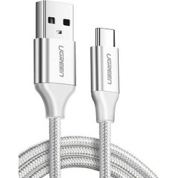Ugreen US288 Braided USB-A to USB-C 2m White Silver 6957303861330