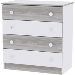 Lorelli New Βρεφική Συρταριέρα Λευκή Καφέ 81x50x86cm 10170070030A