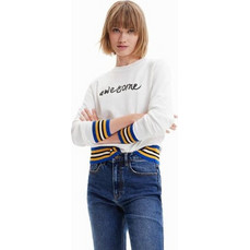 Desigual Γυναικεία Πλεκτή Μπλούζα Λευκή 22WWJF15-1021