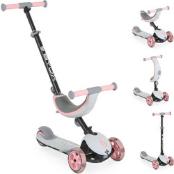 Byox Motion 4in1 Αναδιπλούμενο Παιδικό Πατίνι Τρίτροχο με Κάθισμα Ροζ