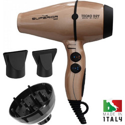 Tecno TeknoAirPro Champagne Επαγγελματικό Πιστολάκι Μαλλιών Ionic με Φυσούνα 2650W