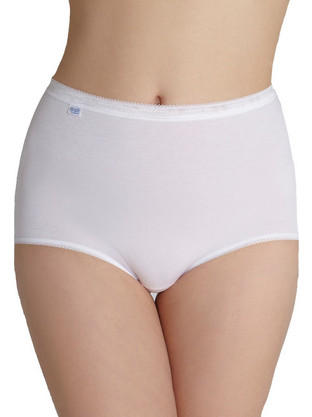 Sloggi Maxi Βαμβακερό Ψηλόμεσο Γυναικείο Slip Λευκό 10005037-0003