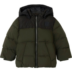 Name It Παιδικό Μπουφάν Χειμωνιάτικο Puffer Αντιανεμικό Χακί Μαύρο 13230979