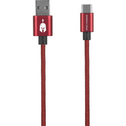 Spartan Braided USB-A to USB-C 2m Red 5207011009618