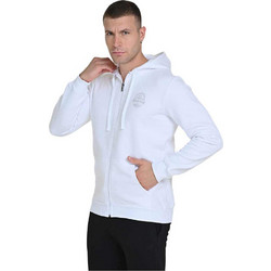 Target Ανδρική Ζακέτα Fleece με Κουκούλα και Φερμουάρ Λευκή M25-76310-01