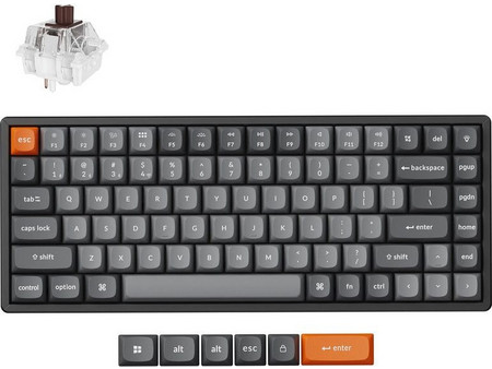 Keychron K2 Max QMK Ασύρματο Μηχανικό Gaming Πληκτρολόγιο 65% με Keychron Super Brown Διακόπτες RGB Anthracite