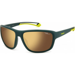 Polaroid Eyewear PLD7049S GP7 Ανδρικά Γυαλιά Ηλίου Ορθογώνια Κοκάλινα Πράσινα με Χρυσό Φακό