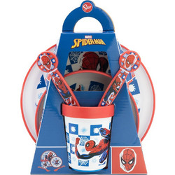 Stor Spider-Man Παιδικό Σετ Φαγητού Red 5τμχ