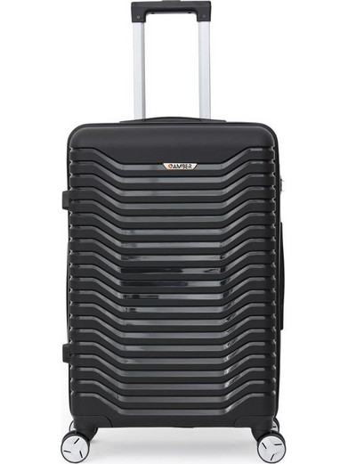 Amber AM1008 Βαλίτσα Μεσαία 65x43x25cm με 4 Ρόδες Μαύρη