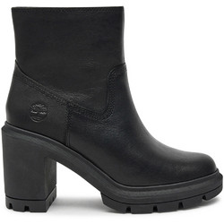 Timberland Γυναικεία Μποτάκια Αστραγάλου Δερμάτινα Μαύρα με Χοντρό Ψηλό Τακούνι TB0A26WAW02