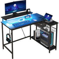 HOMCOM Γωνιακό Gaming Γραφείο Ξύλινο Ρυθμιζόμενο Ύψος 107x80x86.5cm 8056644227329